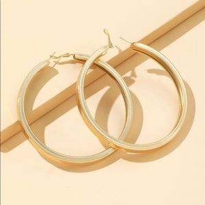 Large, Lightweight Gold Hoop Earrings